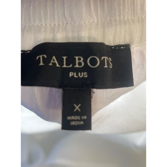 Talbots White Plus Size  D Cotton Boho Tired Skirt With Tassels Beachy Lagenlook - Picture 4 of 9